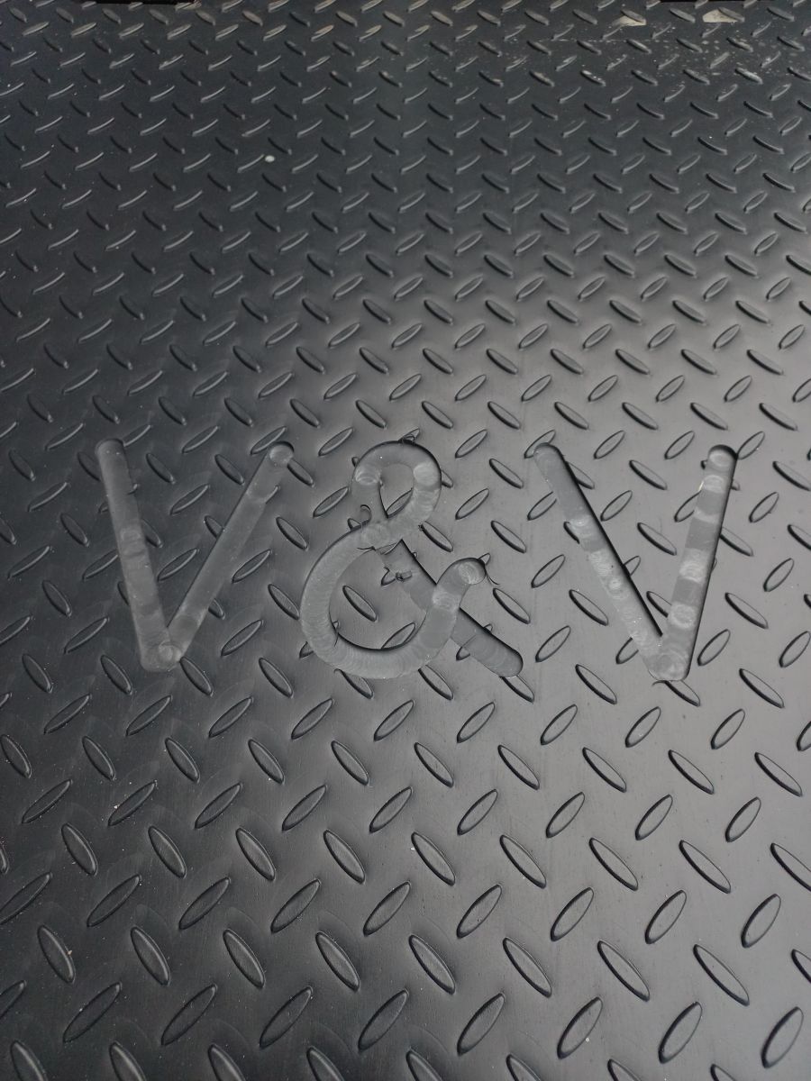 Engraving company name on a ground protection mat - photos 3
