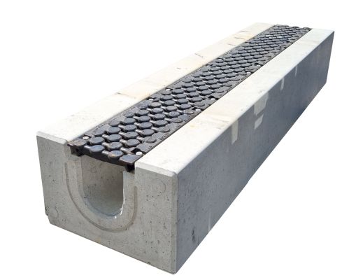 Concrete channel with grating